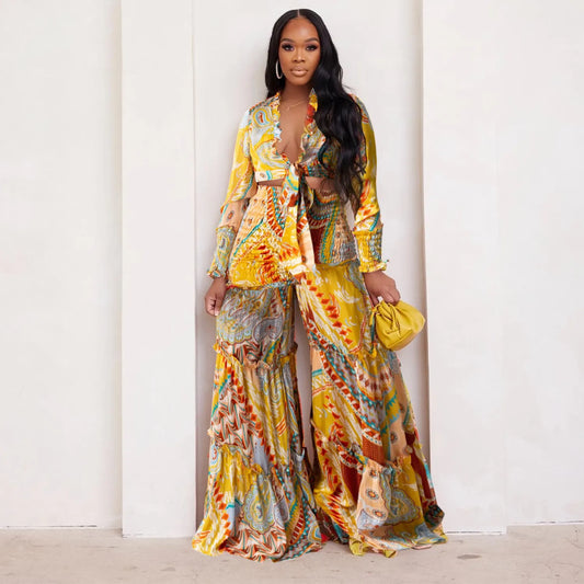 A FLORAL EXPLOSION PANTS SET