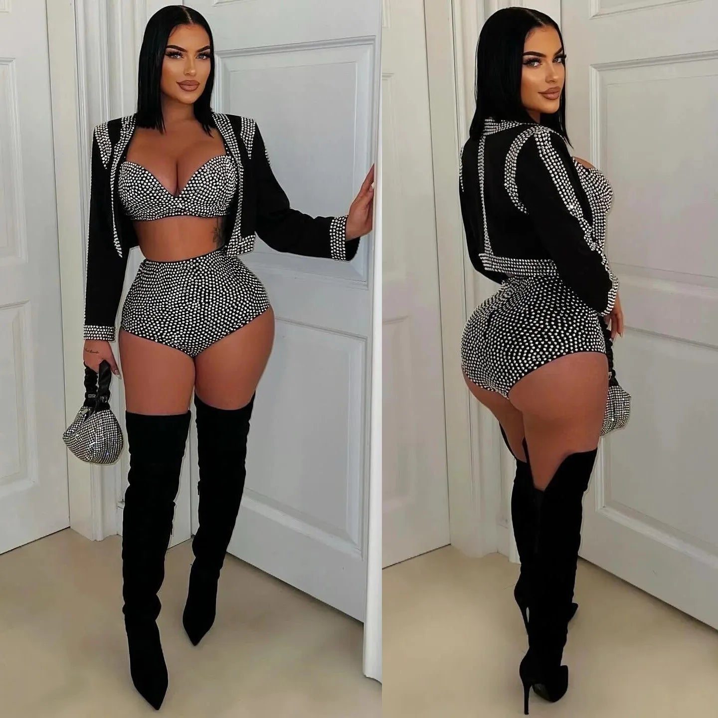 Sexy Elegant Beaded Three-Piece