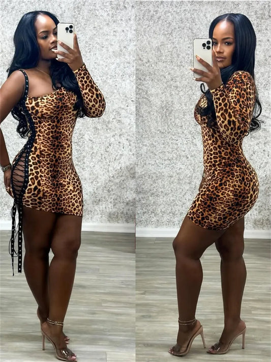 LEOPARD PRINTBODYCON DRESS